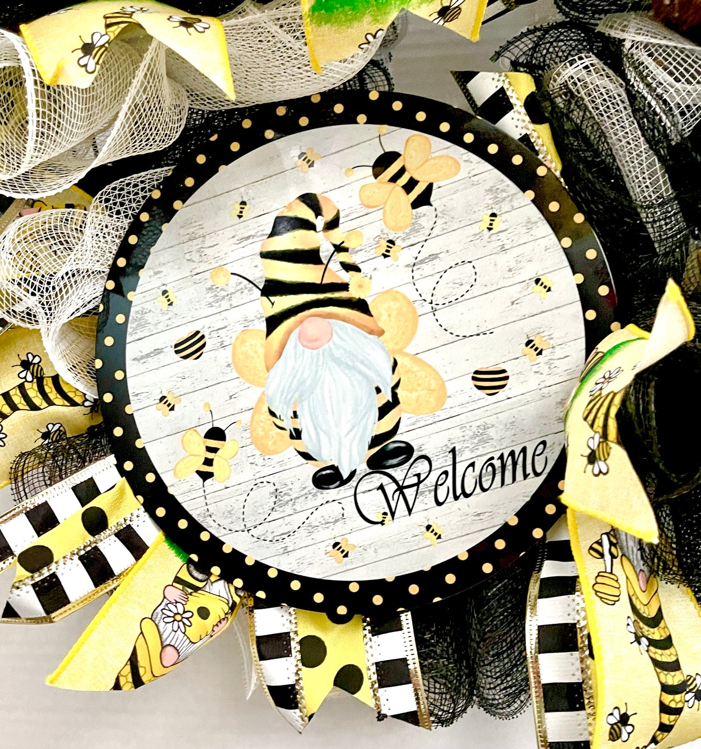 Gnome Bee Spring/Summer Wreath