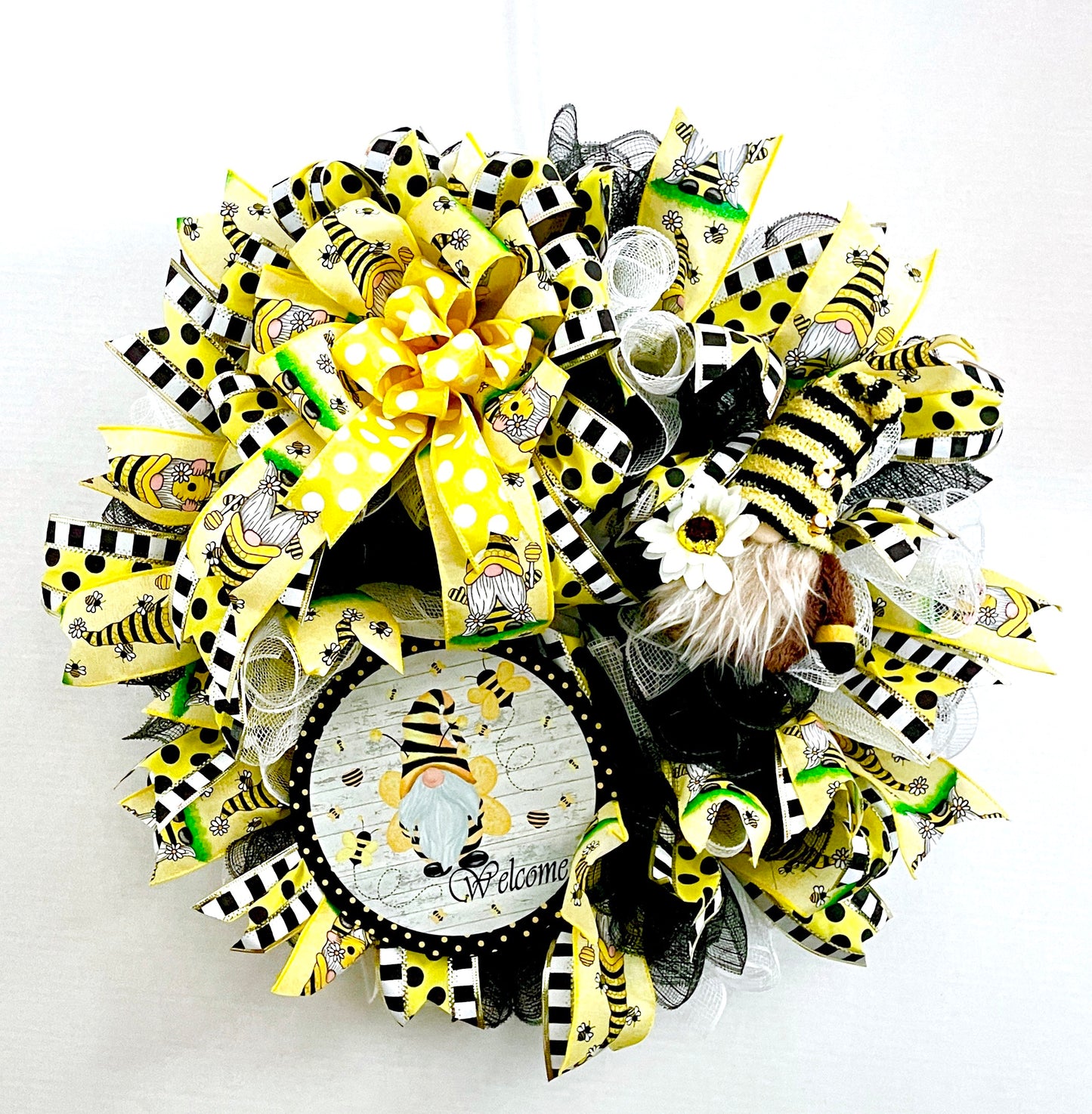 Gnome Bee Spring/Summer Wreath