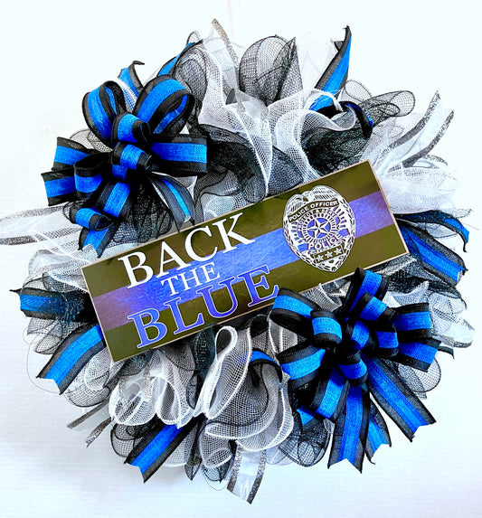 Back the Blue Police Wreath