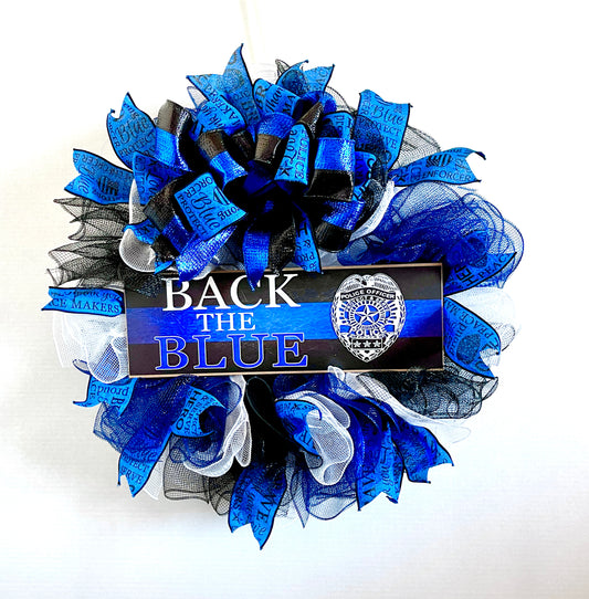 Back the Blue Police Wreath