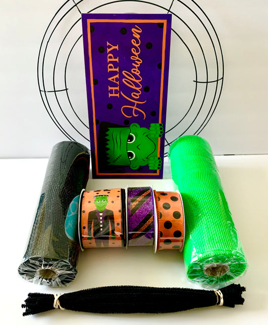 Frankenstein Halloween Wreath Kit