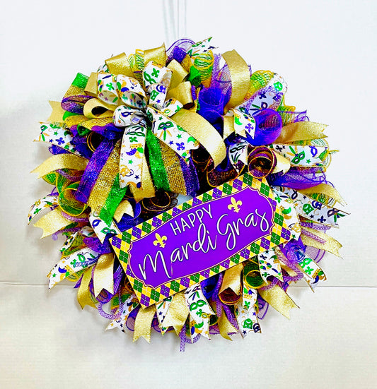 Mardi Gras Wreath